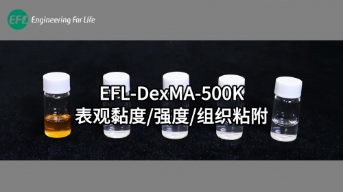EFL-DexMA-500K表观黏度、强度 、组织粘附性能展示